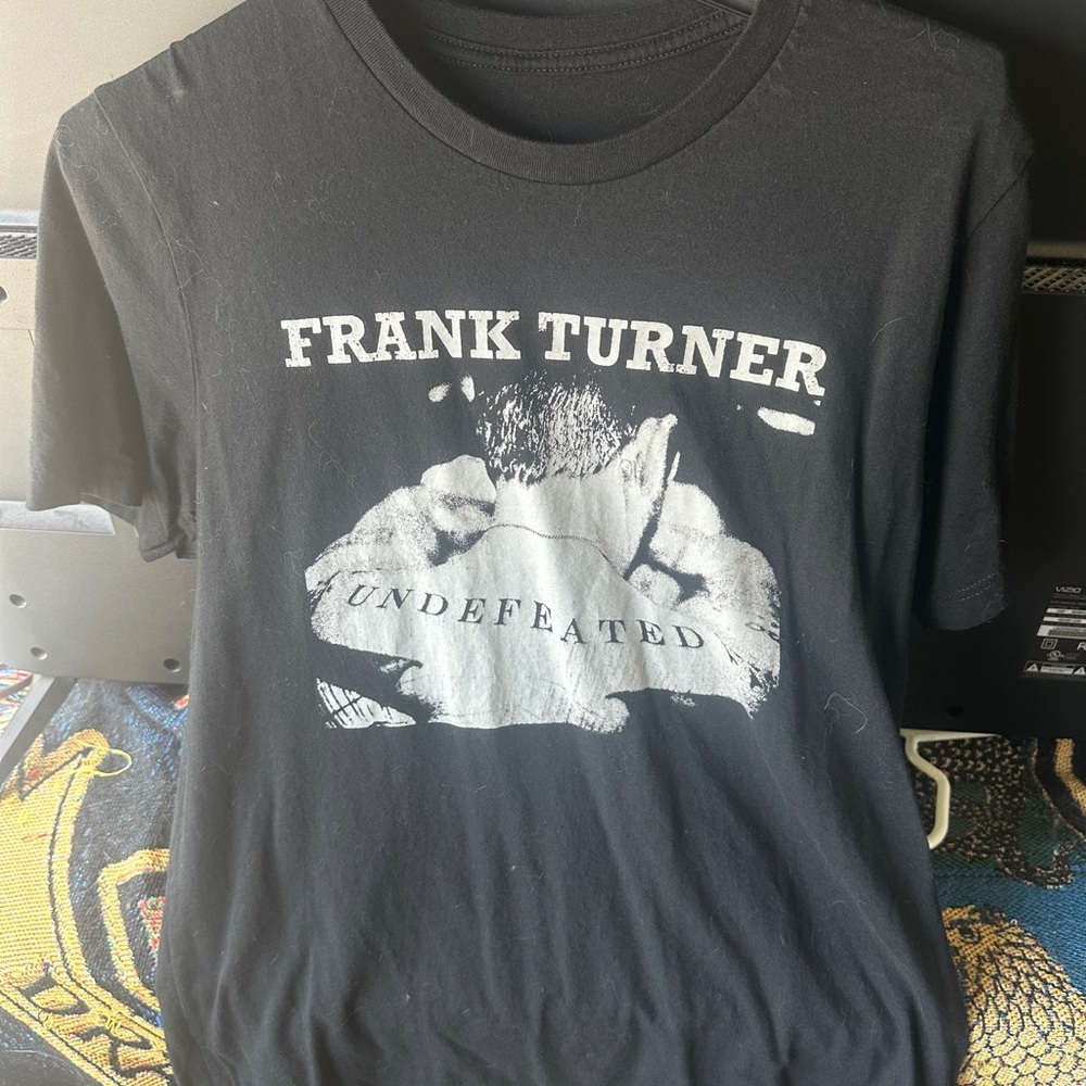 Frank Turner Black Graphic T-Shirt, Folk Punk, Size Large, 2024 tour